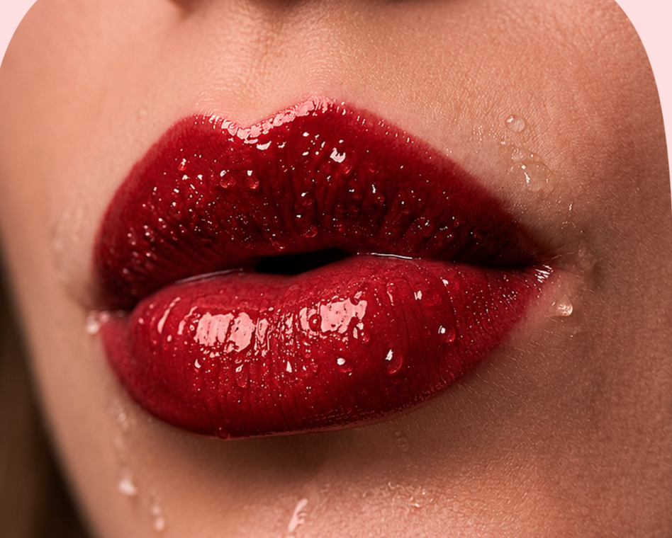 Close-up van rode lippen - beeld uit de affiche van Lippenhonger